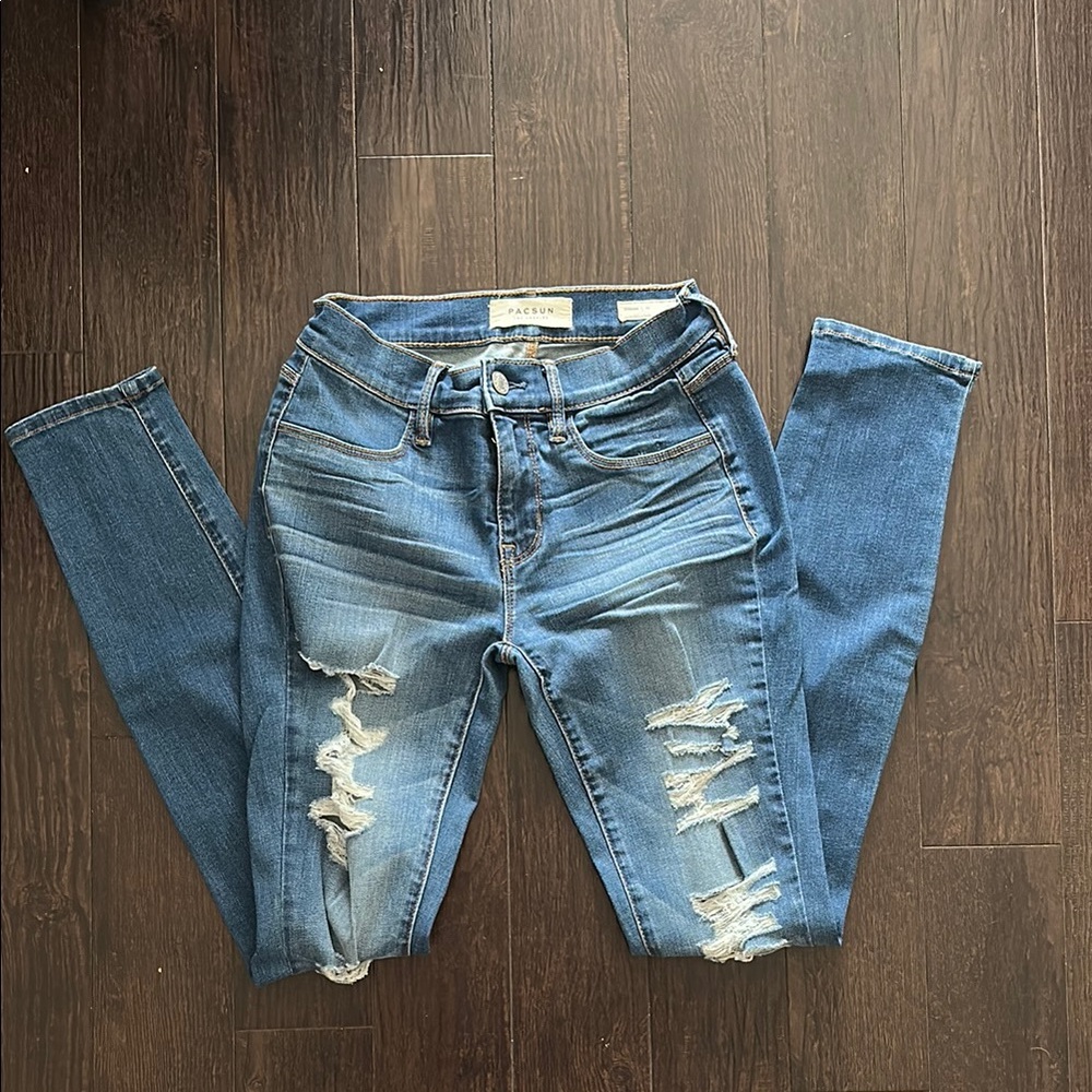 Blue Distressed Women's Jeans